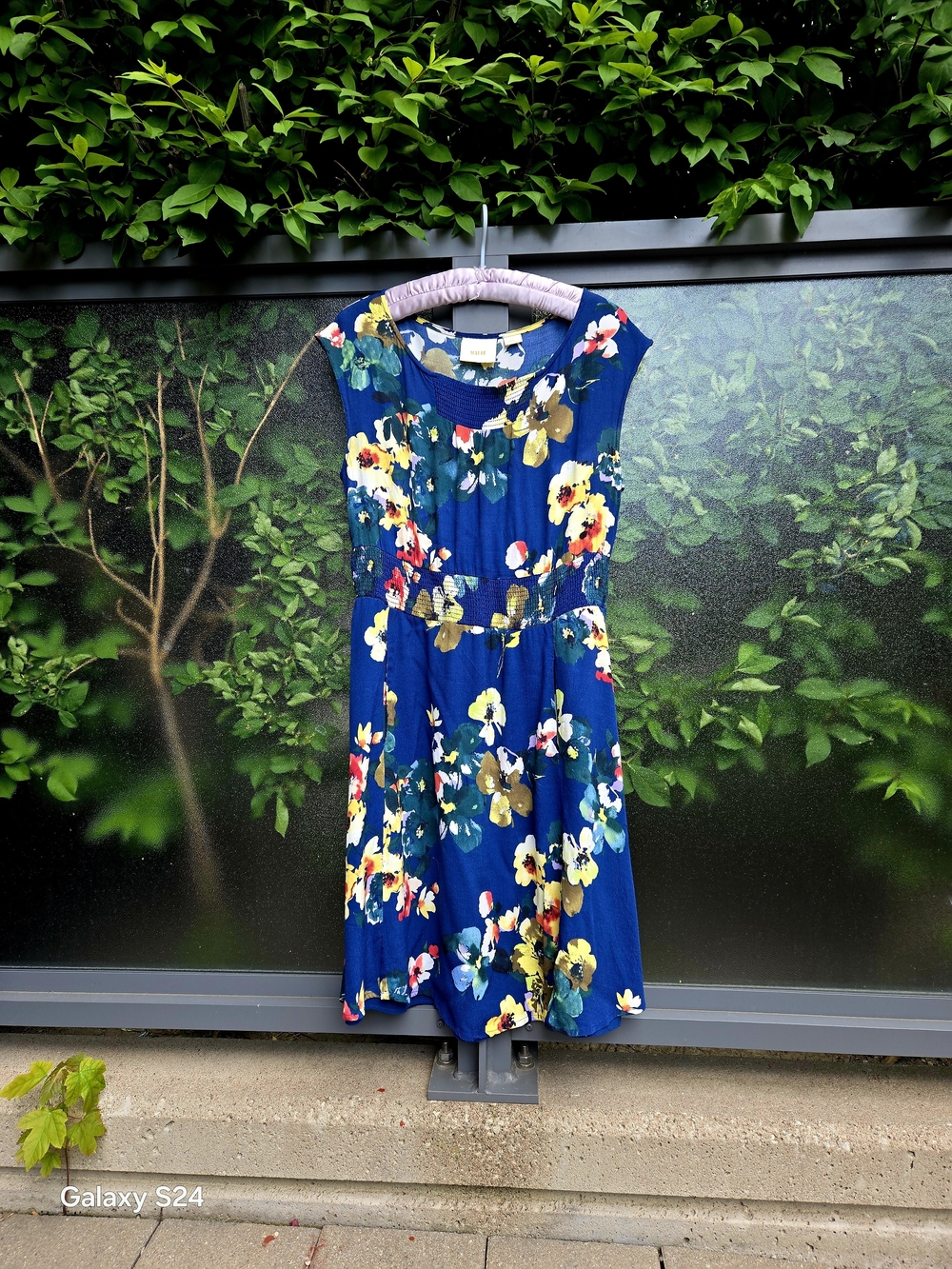 Maeve Evaline By Antropologie Blue Floral Dress Size S/M